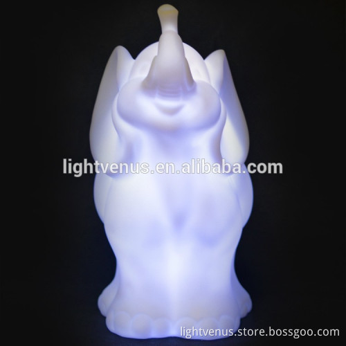 PVC LED animal elephant shape night light for baby or children Christmas gifts